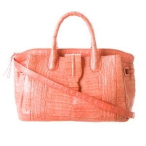 Nancy Gonzalez Cristina orange crocodile handbag. Size L.